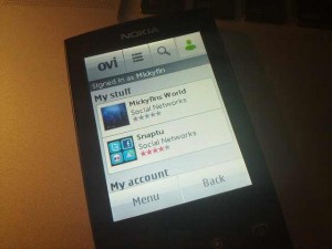 Die Symbian Ovi Store Applikation