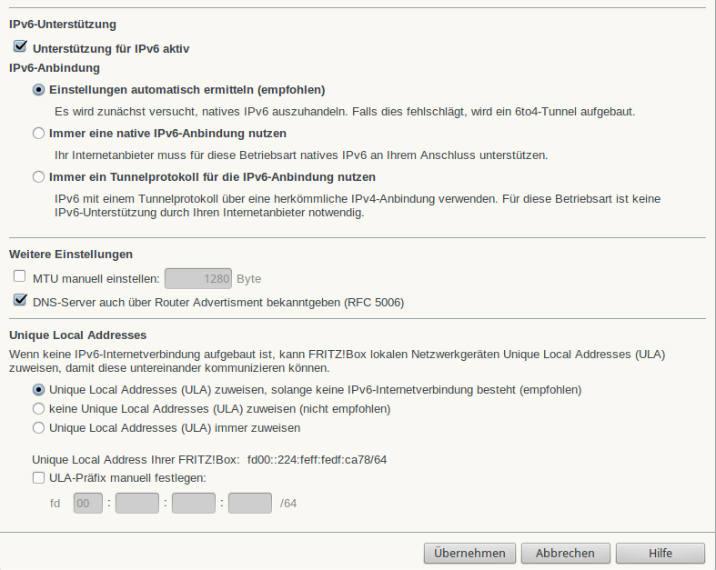 Einstellen fritzbox manuell mtu Anleitung: VPN